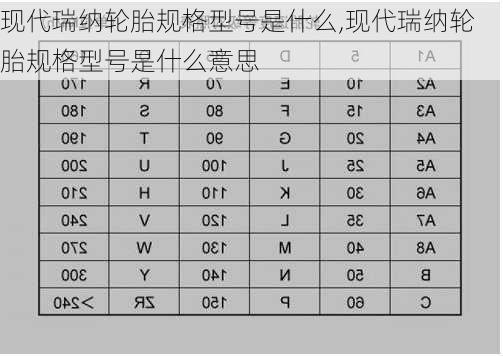 现代瑞纳轮胎规格型号是什么,现代瑞纳轮胎规格型号是什么意思