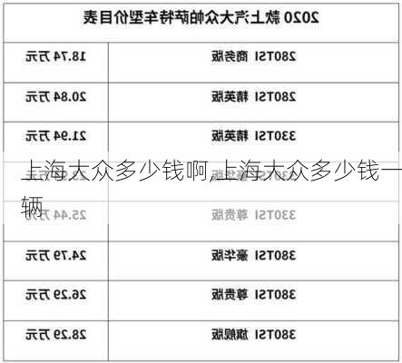 上海大众多少钱啊,上海大众多少钱一辆