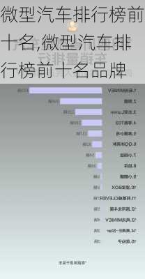 微型汽车排行榜前十名,微型汽车排行榜前十名品牌