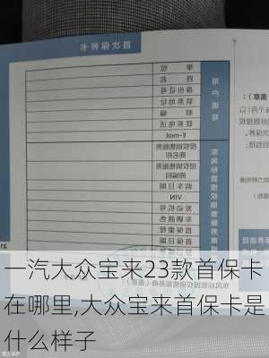 一汽大众宝来23款首保卡在哪里,大众宝来首保卡是什么样子