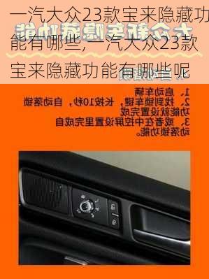 一汽大众23款宝来隐藏功能有哪些,一汽大众23款宝来隐藏功能有哪些呢