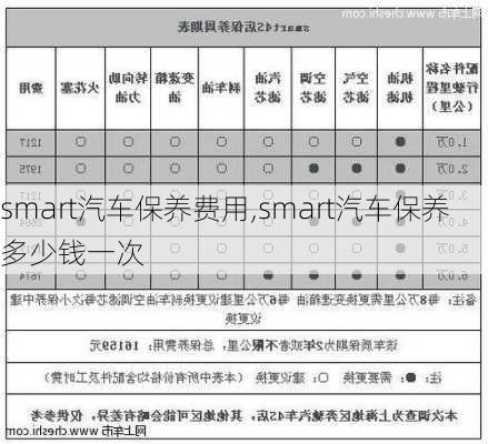 smart汽车保养费用,smart汽车保养多少钱一次