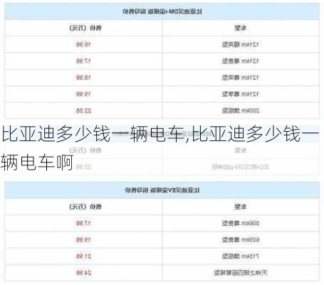 比亚迪多少钱一辆电车,比亚迪多少钱一辆电车啊