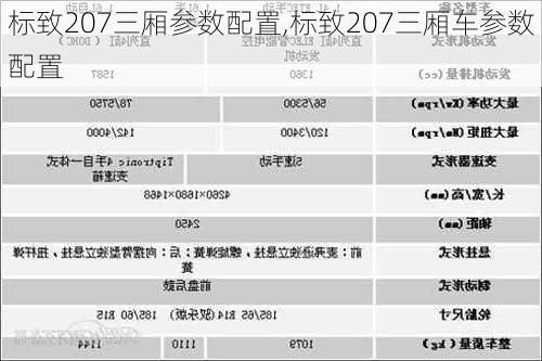 标致207三厢参数配置,标致207三厢车参数配置