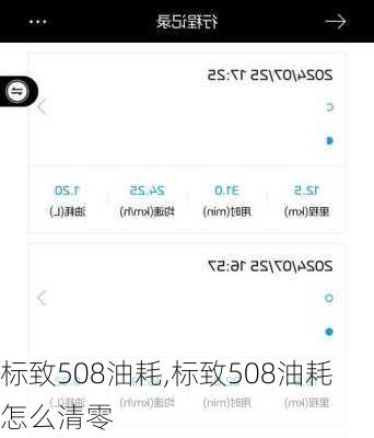 标致508油耗,标致508油耗怎么清零